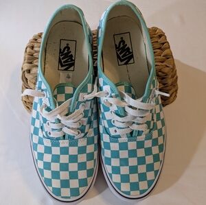 Vans Blue and White Checkerboard Sneakers